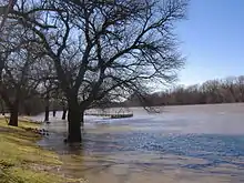 The Wabash River by Dresser's home, looking downstream