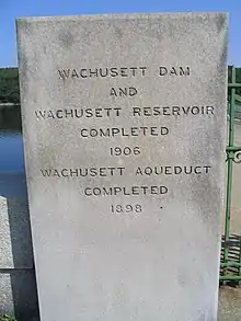 The plaque on the dam