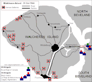 two tone map of Walcheren