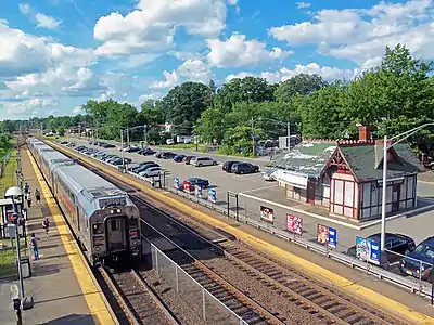 Train leaves the station