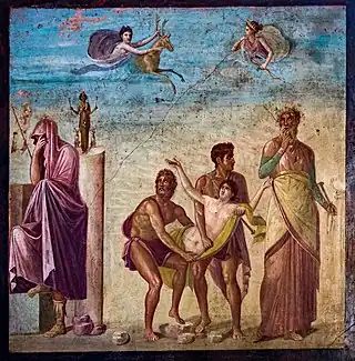 Fresco depicting sacrifice of Iphigenia