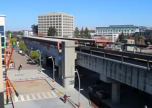 A view of Walnut Creek station from the south garage, 2019