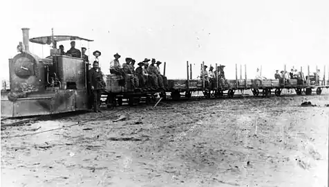 Hope on a work train, c. 1899