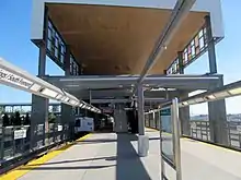 A train at Warm Springs/South Fremont station, 2017