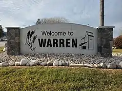 'Welcome to Warren' sign