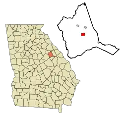 Location in Warren County and the state of Georgia