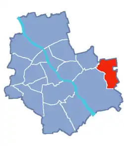 Location of Wesoła within Warsaw