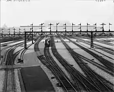 Trains at the station shortly after its completion, c. 1908