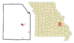 Location of Potosi, Missouri