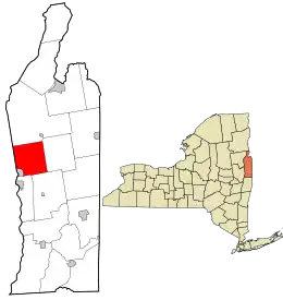 Location in Washington County and the state of New York.