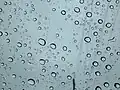 Water droplets on glass