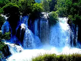 Waterfall on Una river in the Martin Brod