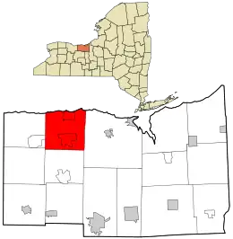 Location in Wayne County and the state of New York.