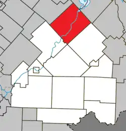 Location within Le Haut-Saint-François RCM.