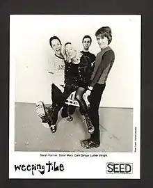 Weeping Tile, 1996.  L-R: Sarah Harmer, Mary Harmer, Cam Giroux and Luther Wright.