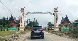 Welcome gate to North Tapanuli Regency in Siborongborong