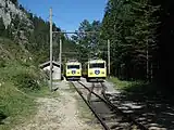 Two trains crossing in Aipl station