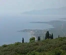 View of the coast from the hills above Agios Nikolaos