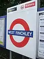 Roundel on the southbound platform