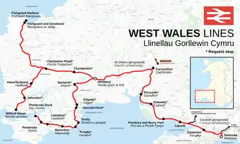 Map of the West Wales lines.