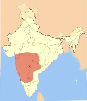 Extent of Western Chalukya Empire, 1121 CE.