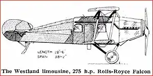 Westland Limousine line drawing