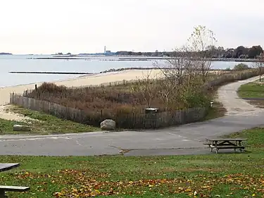 Beach on west side and "Protected Sand Dune Area"