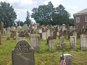 Looking over the rear burying ground