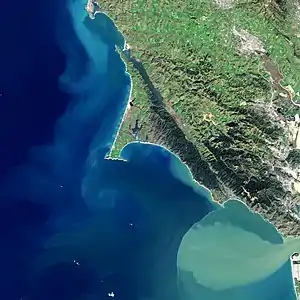 Satellite picture of Tomales Bay