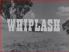 Series title Whiplash superimposed over a stagecoach in the Australian bush