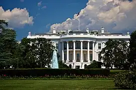 A view from the south, with the south fountain