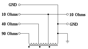 Schematic diagram of autotransformer