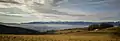 Panorama of Giant Mountains from the north (from Poland) in winter