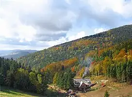 A view from Zygmuntówka refuge, Owl Mountain range (Góry Sowie)