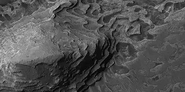 Layers in Crommelin crater, as seen by HiRISE.