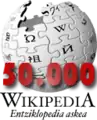 Basque Wikipedia's 50.000 article logo