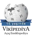 Azerbaijani Wikipedia's 15th anniversary logo (19 January 2019)