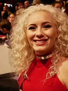 Johansson at Melodifestivalen in 2017