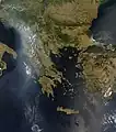 Satellite image of the Balkan Peninsula