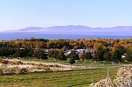 City of Willard, with Willard Bay and the Promontory Mountains in the background