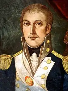 In 1803, Mississippi Territorial governor, William C. C. Claiborne (pictured), offered a $2,000 reward, a very large sum of money, at the time, for the capture or severed head of Samuel Mason. Peter Alston and Wiley "Little" Harpe brought in the head of Mason to collect the reward and were identified and hanged.