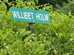 Street sign for Willibet West Virginia