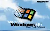 The startup screen from build 468, 480, 490 and 501 (490 and 501 are June test release, but with the same startup screen indicating "June test release" under the Windows 95 logo instead of "May test release").