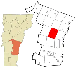 Location in Windsor County and the state of Vermont.