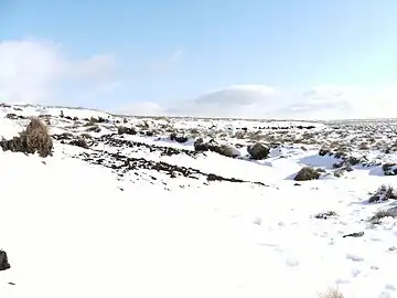 Picturesque snowdrift between Helmshore and Edgeworth, Lancashire in February 2009