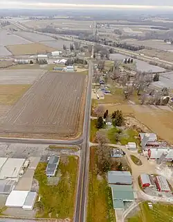 County Road 12 goes through town and County Road 17 goes under I-90