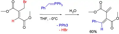 Wittig reagent in allylic rearrangement. 8% ene product not depicted