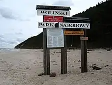 Entrance to the park at Międzyzdroje beach