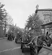 Women deliver the milk in wartime Britain, 1942