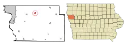 Location of Moville, Iowa